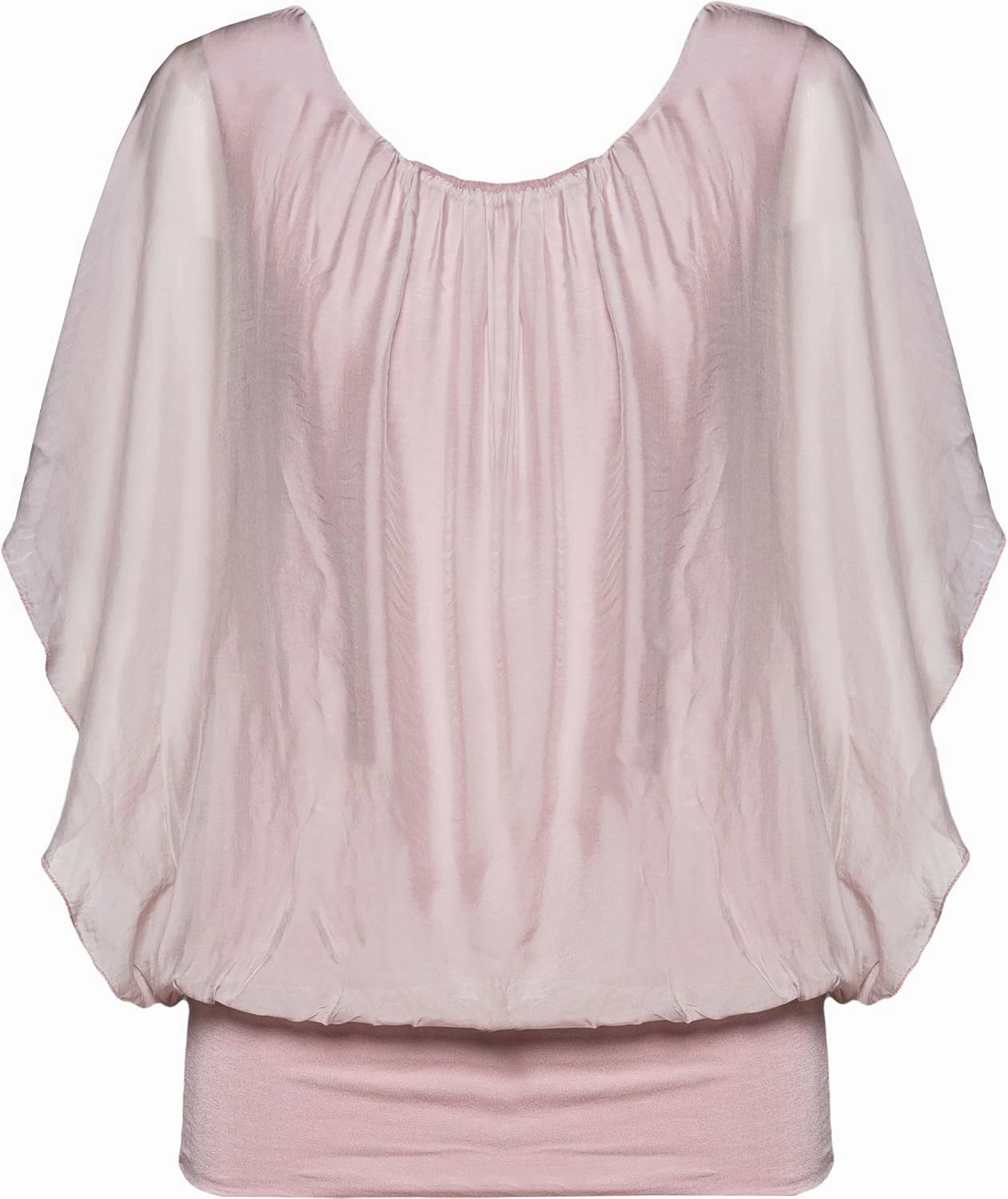 M Made in Italy Women's Flare Short Sleeve Scoop Neckline Top
