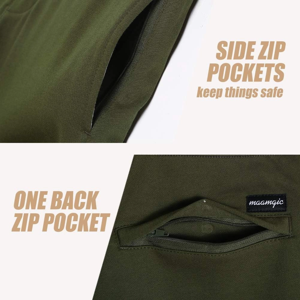 maamgic Mens Athletic Gym Shorts 5.5" Elastic Waist Casual Pajama Pocket Jogger Men Workout Short Pants