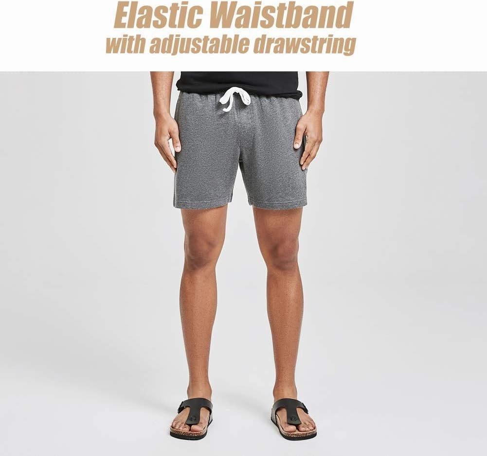 maamgic Mens Athletic Gym Shorts 5.5" Elastic Waist Casual Pajama Pocket Jogger Men Workout Short Pants
