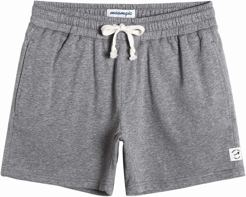 maamgic Mens Athletic Gym Shorts 5.5" Elastic Waist Casual Pajama Pocket Jogger Men Workout Short Pants