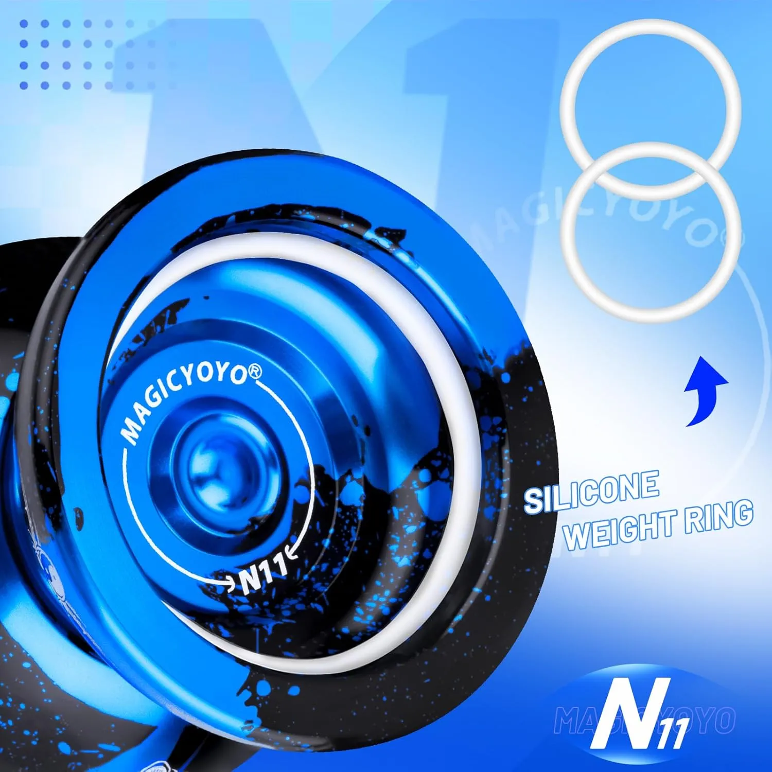 MAGICYOYO Professional Unresponsive Yoyo for Kids and Adults, Trick Yoyo N11 Plus with Dual Purpose Mode, Metal Yo Yo Responsive Mode for Kids Beginner   12 Yo yo Strings   Bearing Kit