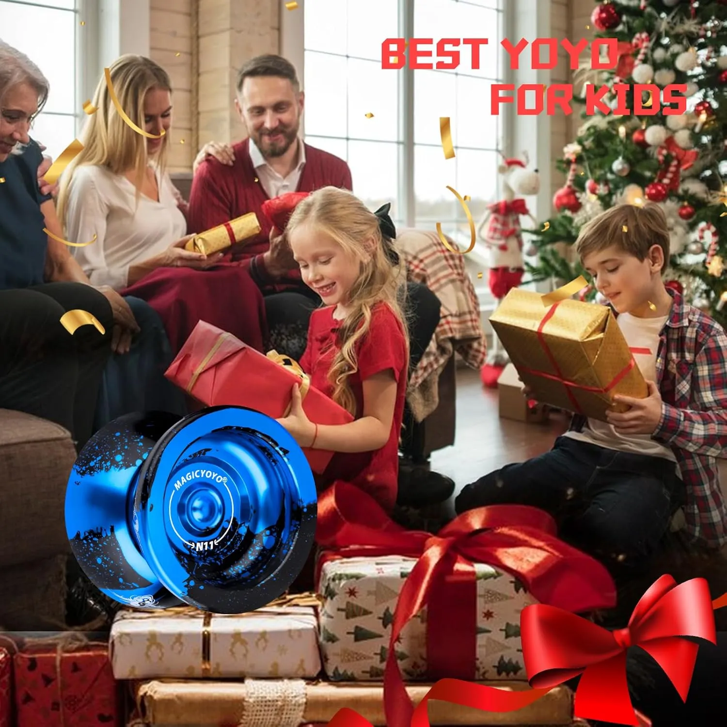 MAGICYOYO Professional Unresponsive Yoyo for Kids and Adults, Trick Yoyo N11 Plus with Dual Purpose Mode, Metal Yo Yo Responsive Mode for Kids Beginner   12 Yo yo Strings   Bearing Kit