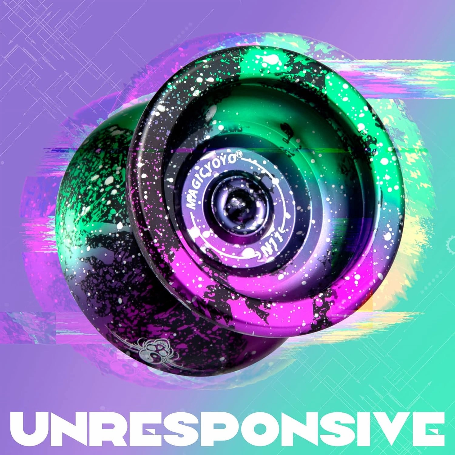 MAGICYOYO N11 Unresponsive Yoyo, Professional Yo-yo for Advanced Players, Metal Trick Yo-yo for Kids/Adults, Alloy Professional Yo Yo with 4 Colors Yoyo Ball, 6 Yoyo Strings, Glove, Bag