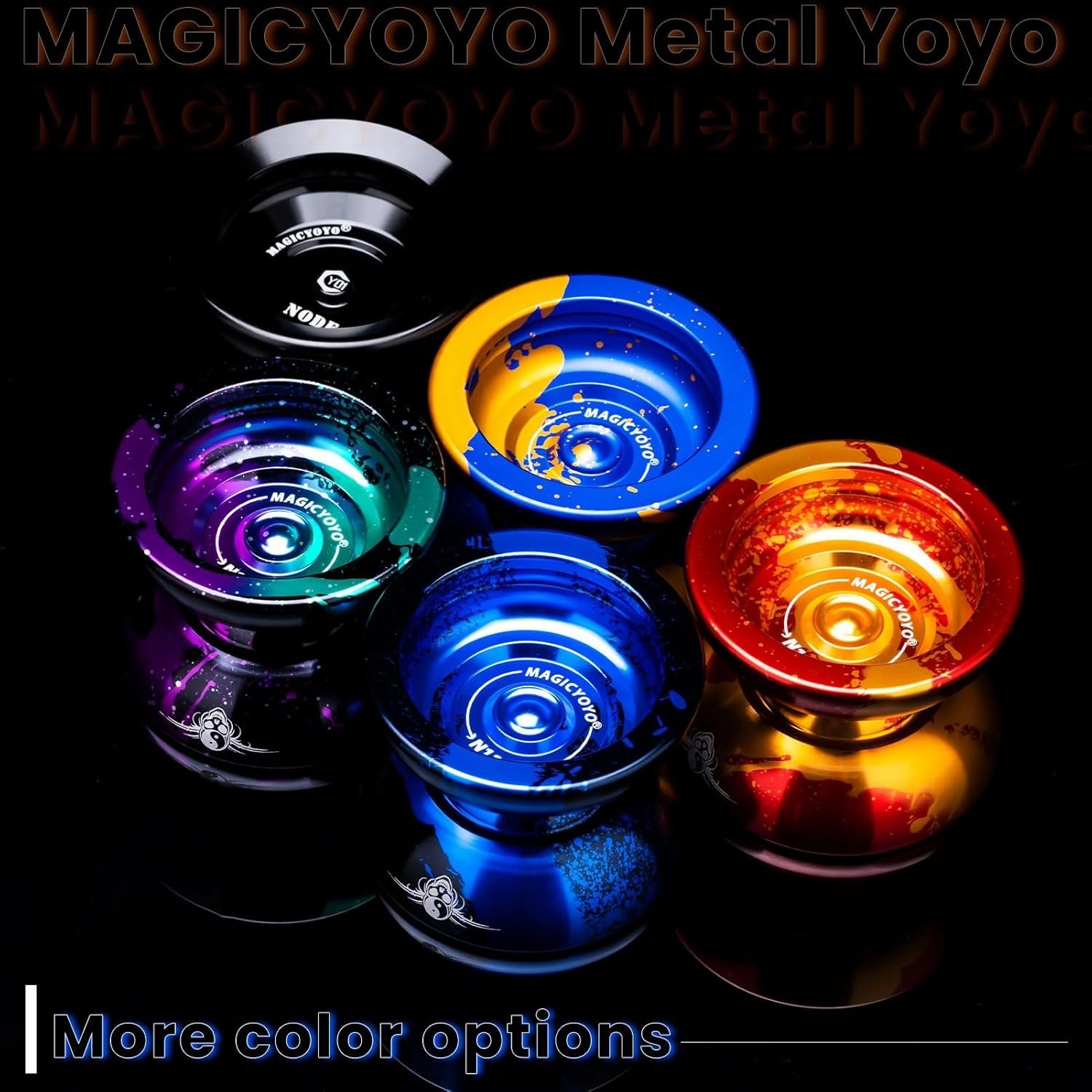 MAGICYOYO N11 Unresponsive Yoyo, Professional Yo-yo for Advanced Players, Metal Trick Yo-yo for Kids/Adults, Alloy Professional Yo Yo with 4 Colors Yoyo Ball, 6 Yoyo Strings, Glove, Bag