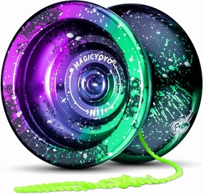 MAGICYOYO N11 Unresponsive Yoyo, Professional Yo-yo for Advanced Players, Metal Trick Yo-yo for Kids/Adults, Alloy Professional Yo Yo with 4 Colors Yoyo Ball, 6 Yoyo Strings, Glove, Bag