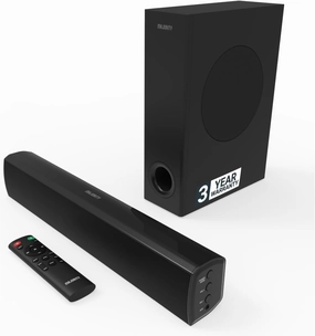 Majority Bluetooth Soundbar with Subwoofer | 100 Watts Sound bar for TV | 2.1 Stereo TV Sound Bar with Optical, RCA, USB, and AUX Playback | TV Speaker Bowfell Plus Sound Bar with Subwoofer