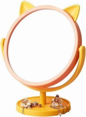 Makeup Mirror Cosmetic Mirror, Home Desktop Vertical Beauty Mirror, Foldable Mirror, Bedroom Cute Shape Beauty Mirror Mirror for Desk (Color : B)