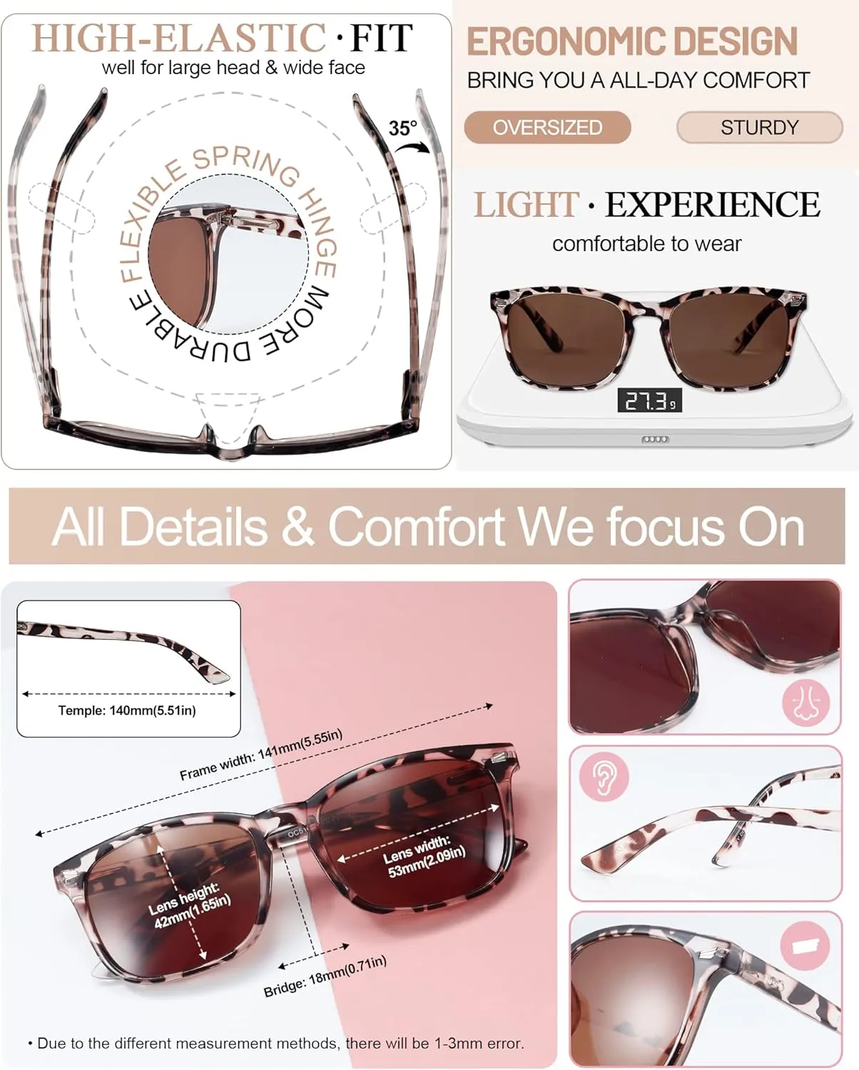 MARE AZZURO Reader Sunglasses 2.25 Women Outdoor Sun Reading Glasses 1.00 1.25 1.50 1.75 2.00 2.25 2.50 2.75 3.00 3.50 4.00 (Leopard/Brown Lens, 225)