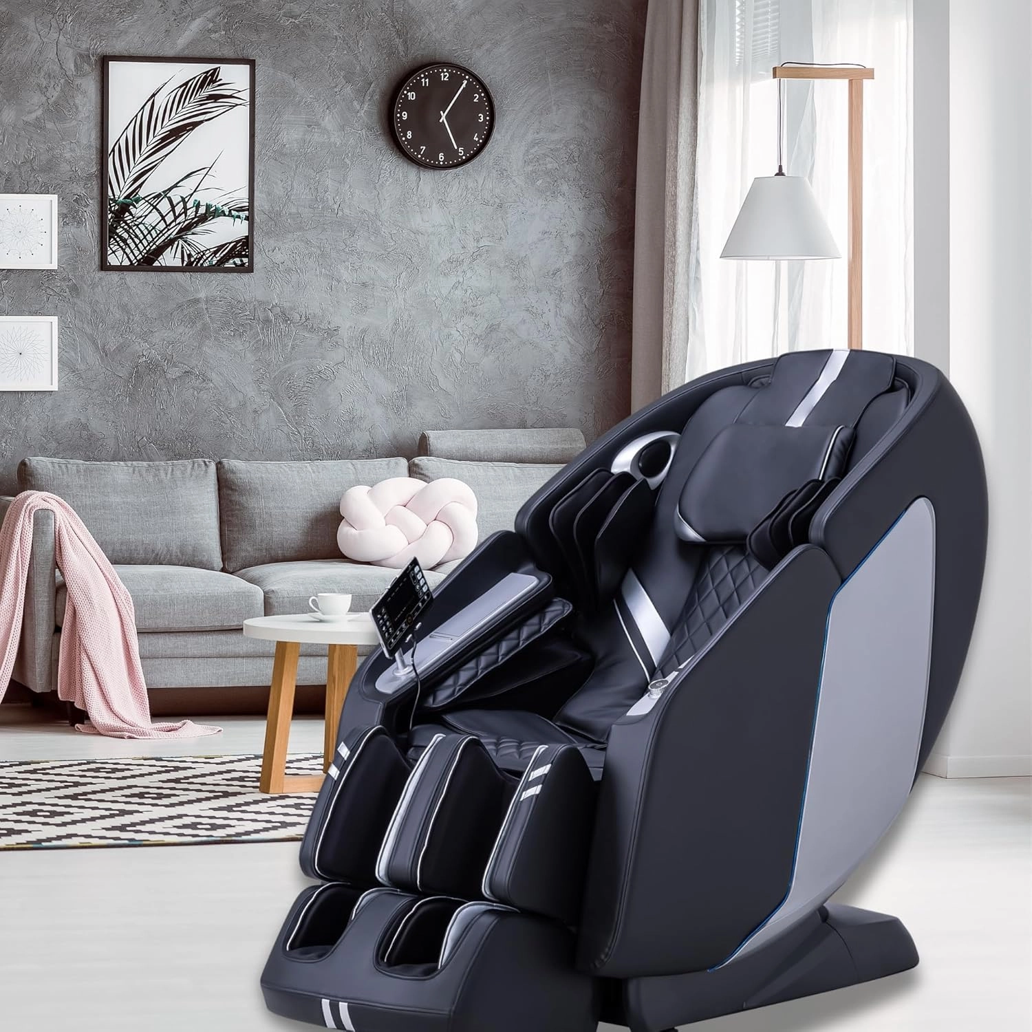 MassaMAX 2025 4D Massage Chair Full Body Massage Chair with Zero Gravity, Extended Footrest, SL Track, Yoga Stretch, Foot Rollers, and Heating Comfort with Mat & Cover (Black)