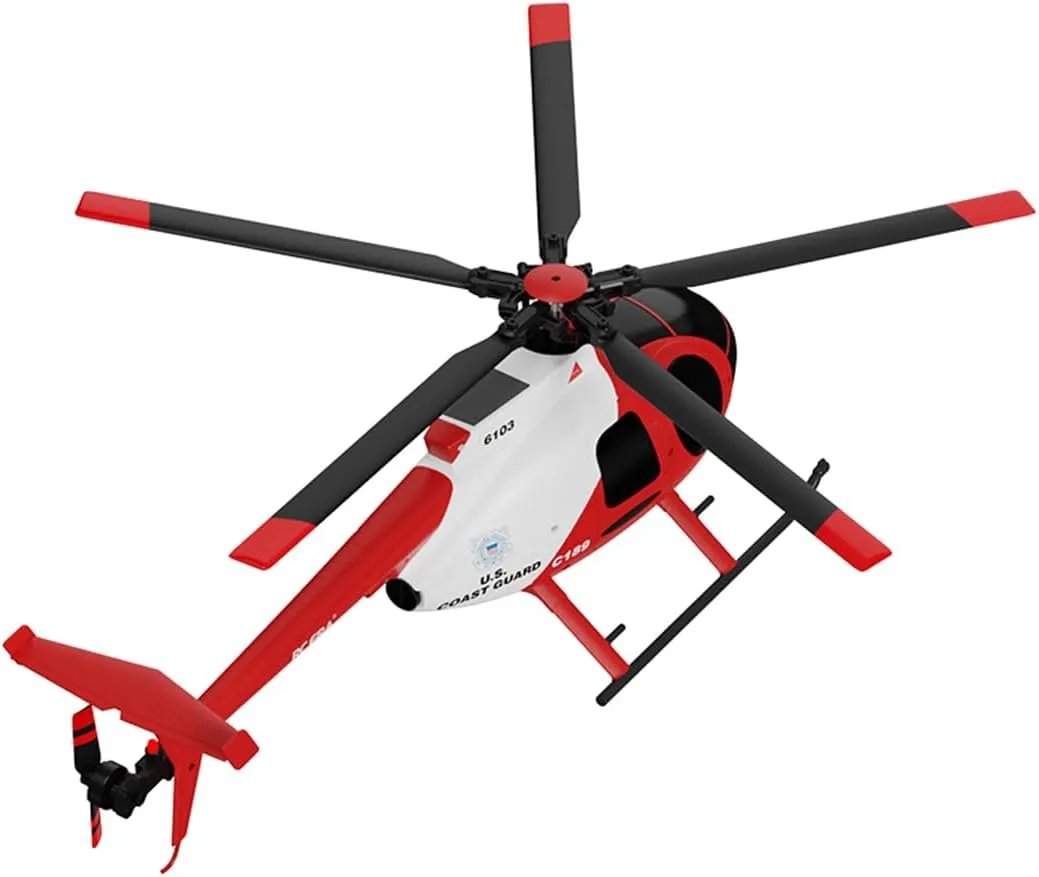 MD500 C189 RC Helicopter Optical Flow Positioning, 1/28 Scale 2.4G 4CH Single-Rotor 6G/3D Flips Remote Control Helicopter, RC Aircraft for Adults (RTF Version)