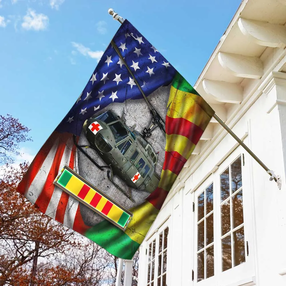 MedEvac Helicopter Never Forget Vietnam War Flag DBD2687Fv3