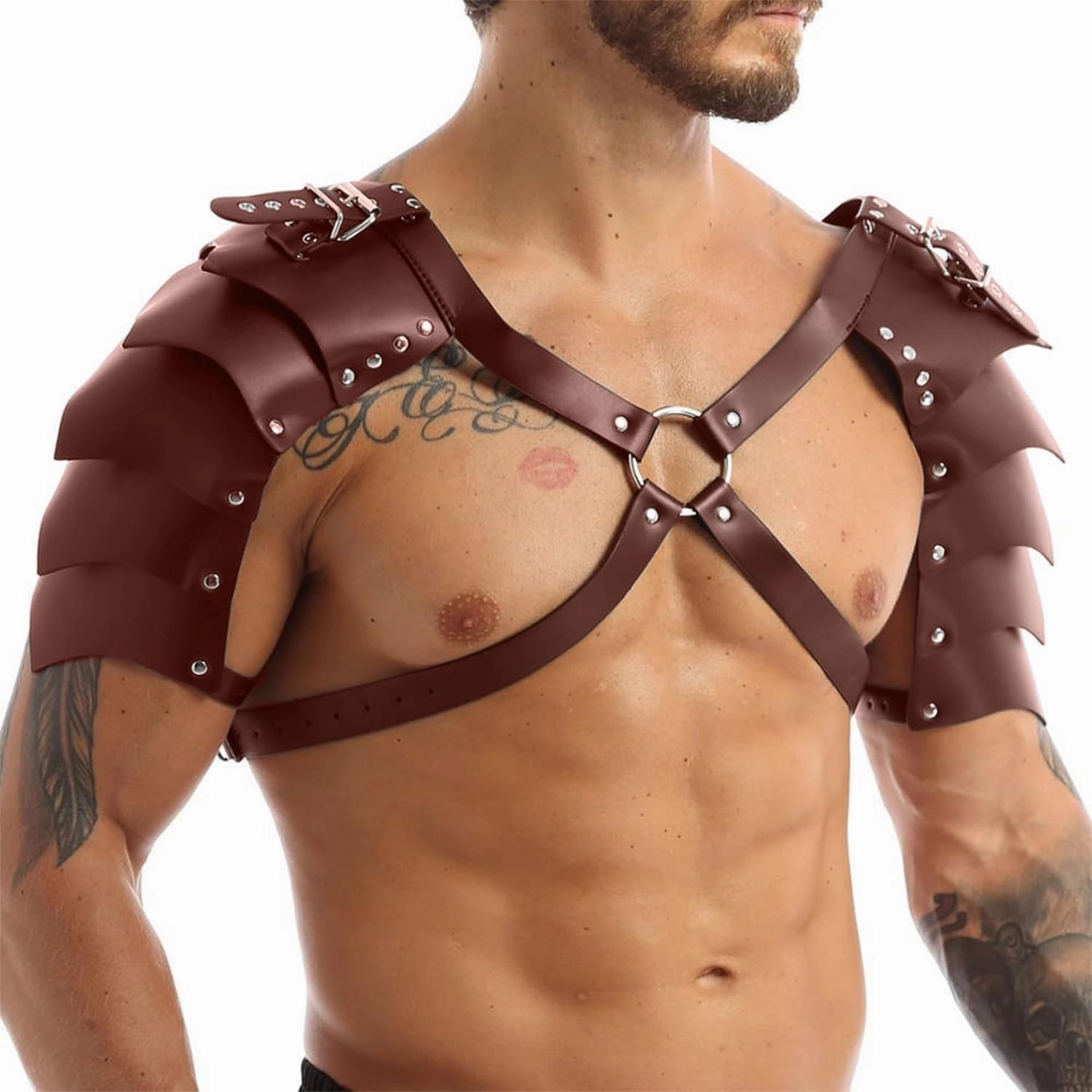 Medieval Belt Renaissance Accessories, PU Leather Belt Arm Guard Dagger Cover Cork Potion for Halloween Cosplay