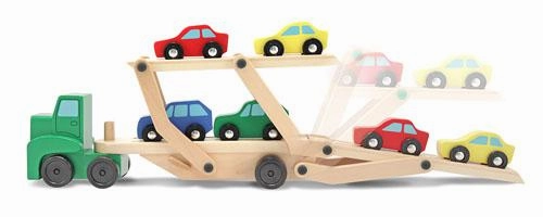 Melissa & Doug Car Carrier Truck & Cars Wooden Toy Set