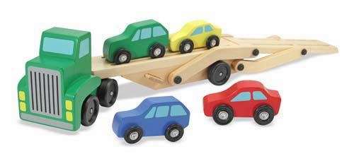 Melissa & Doug Car Carrier Truck & Cars Wooden Toy Set
