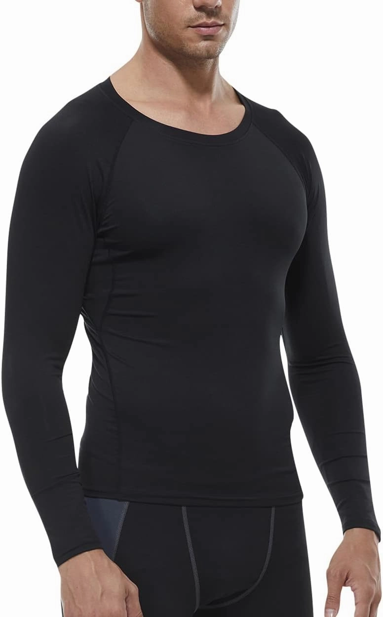 Men's Compression Shirts Long Sleeve Athletic T Shirt Workout Cool Dry Running Tops Gym Undershirts Baselayers 1/2 Pack