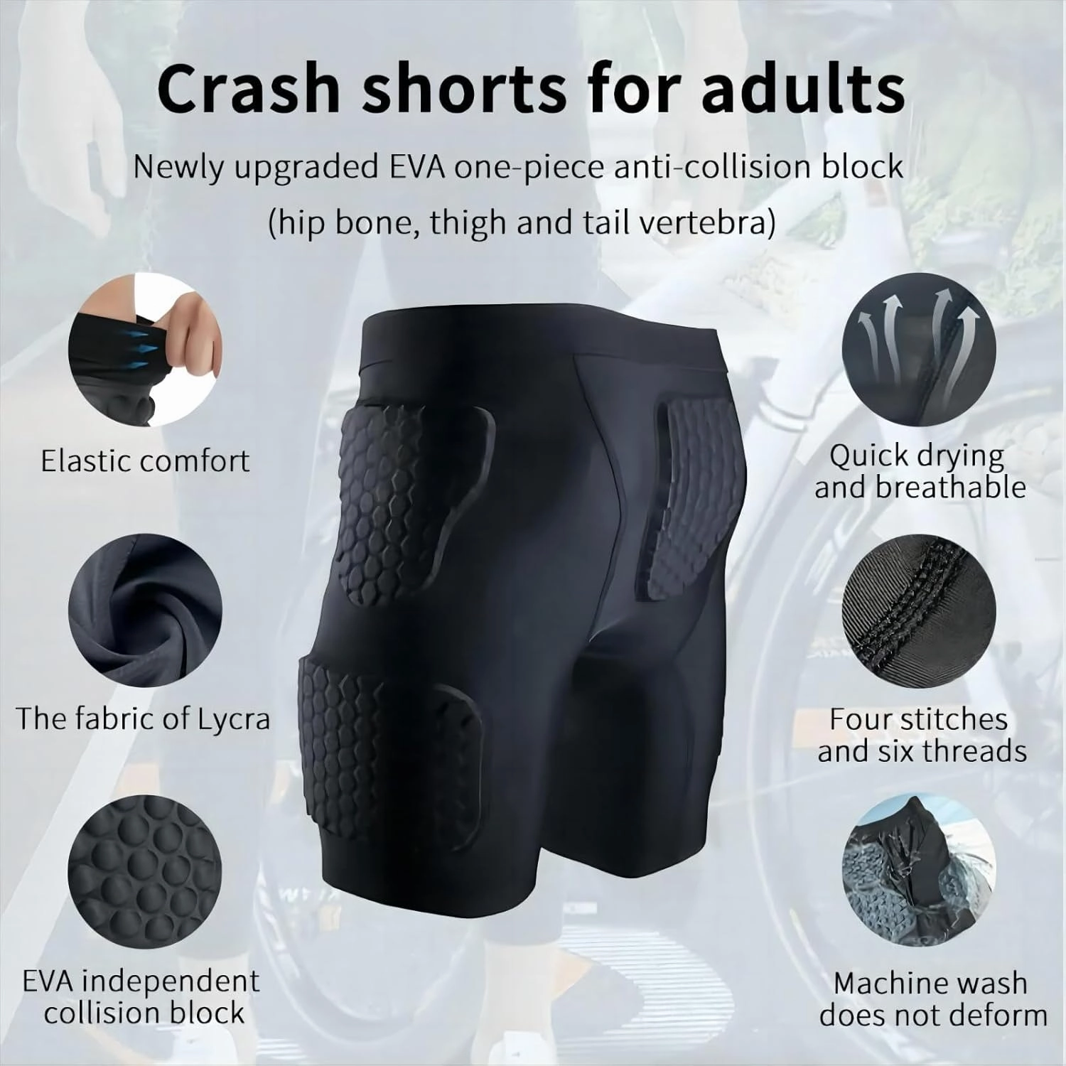 Men's Padded Compression Pants Protector or Football Baseball Soccer Basketball Girdle