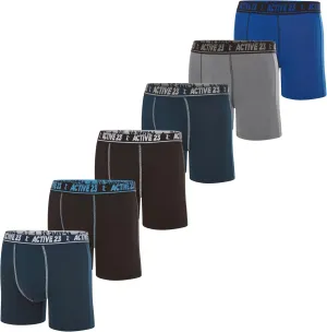 Mens 6, 8, or 10 Pack Dry Fit Performance Boxer Briefs for Men, Cooling Moisture Wicking Athletic Support Underwear