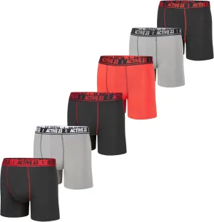 Mens 6 or 8 Pack Dry Fit Performance Boxer Briefs for Men, Cooling Moisture Wicking Athletic Support Underwear