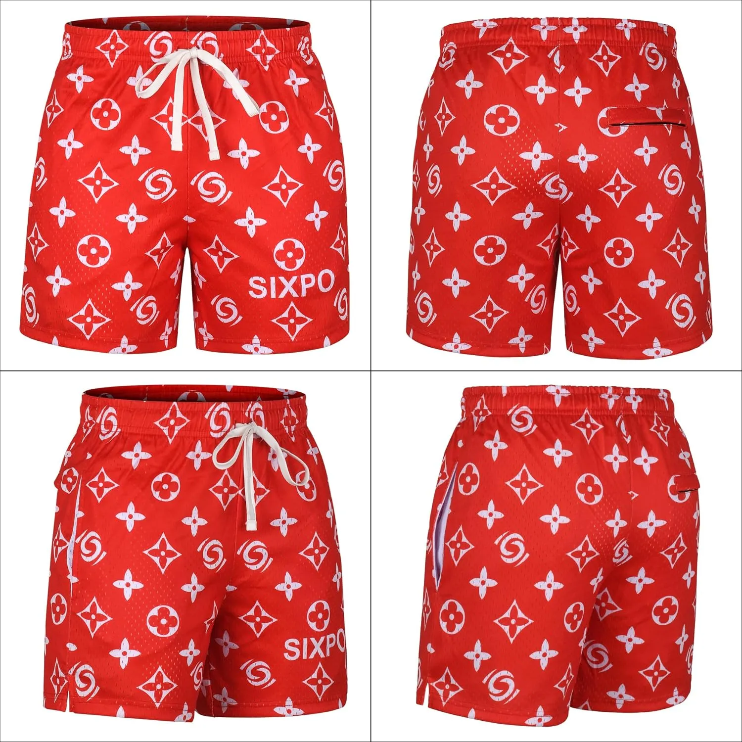 Men's Athletic Shorts - 100% Polyester, Mesh Shorts Quick Dry, Graphic Print Gym Shorts Men, Basketball Shorts for Men