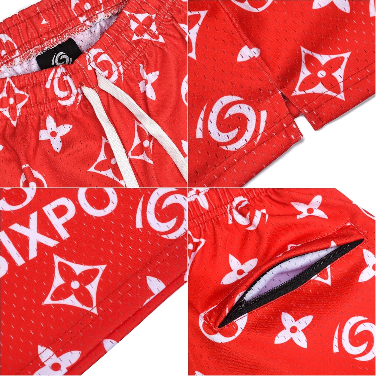 Men's Athletic Shorts - 100% Polyester, Mesh Shorts Quick Dry, Graphic Print Gym Shorts Men, Basketball Shorts for Men