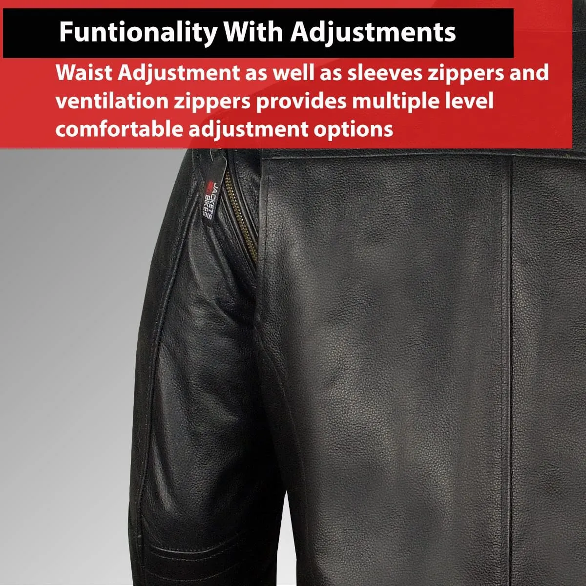 Men's REVOLT Premium Buffalo Natural Leather Motorcycle Jacket - CE Armor, Vented, Removable Liner, Concealed Carry Pockets - Cruiser Retro Touring Biker Jacket Black XXL