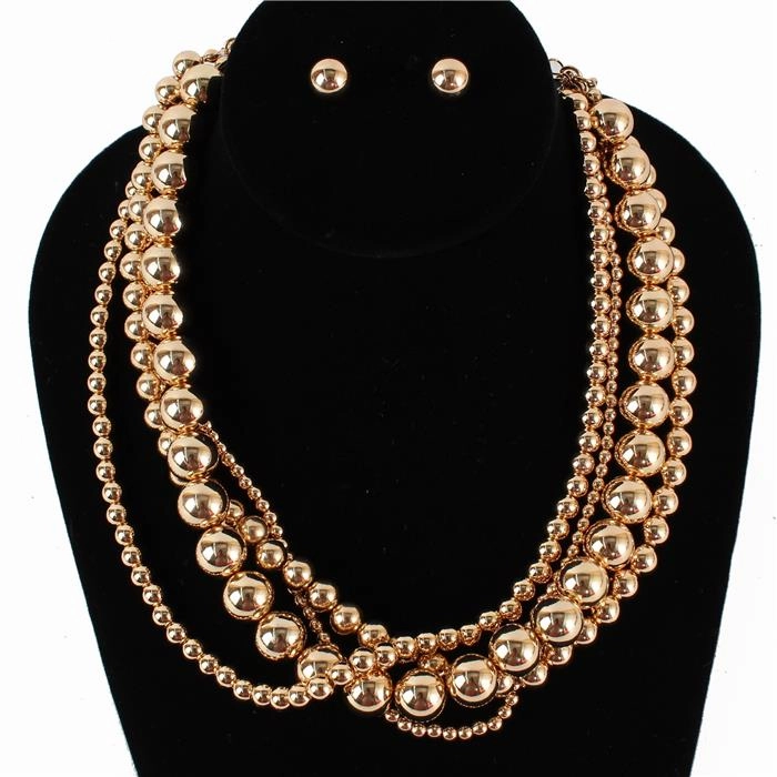 Metal Ball Necklace Set
