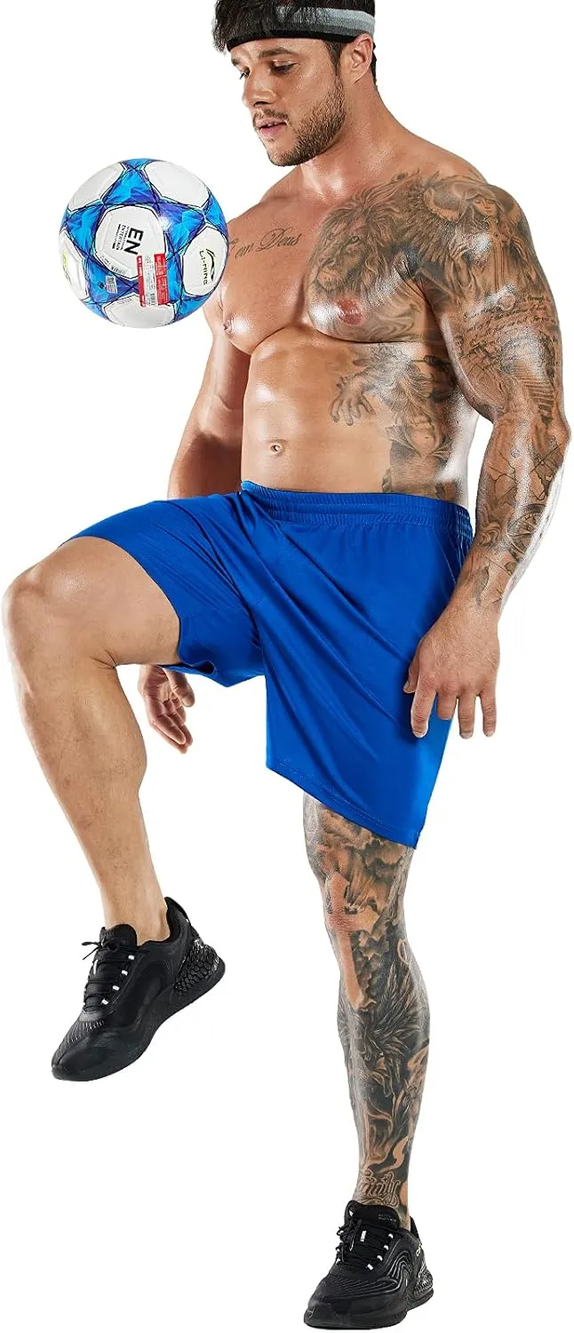 MIER Men's Quick-Dry Athletic/Soccer/Basketball Shorts Without Pockets No Liner Running Workout Training Active Shorts