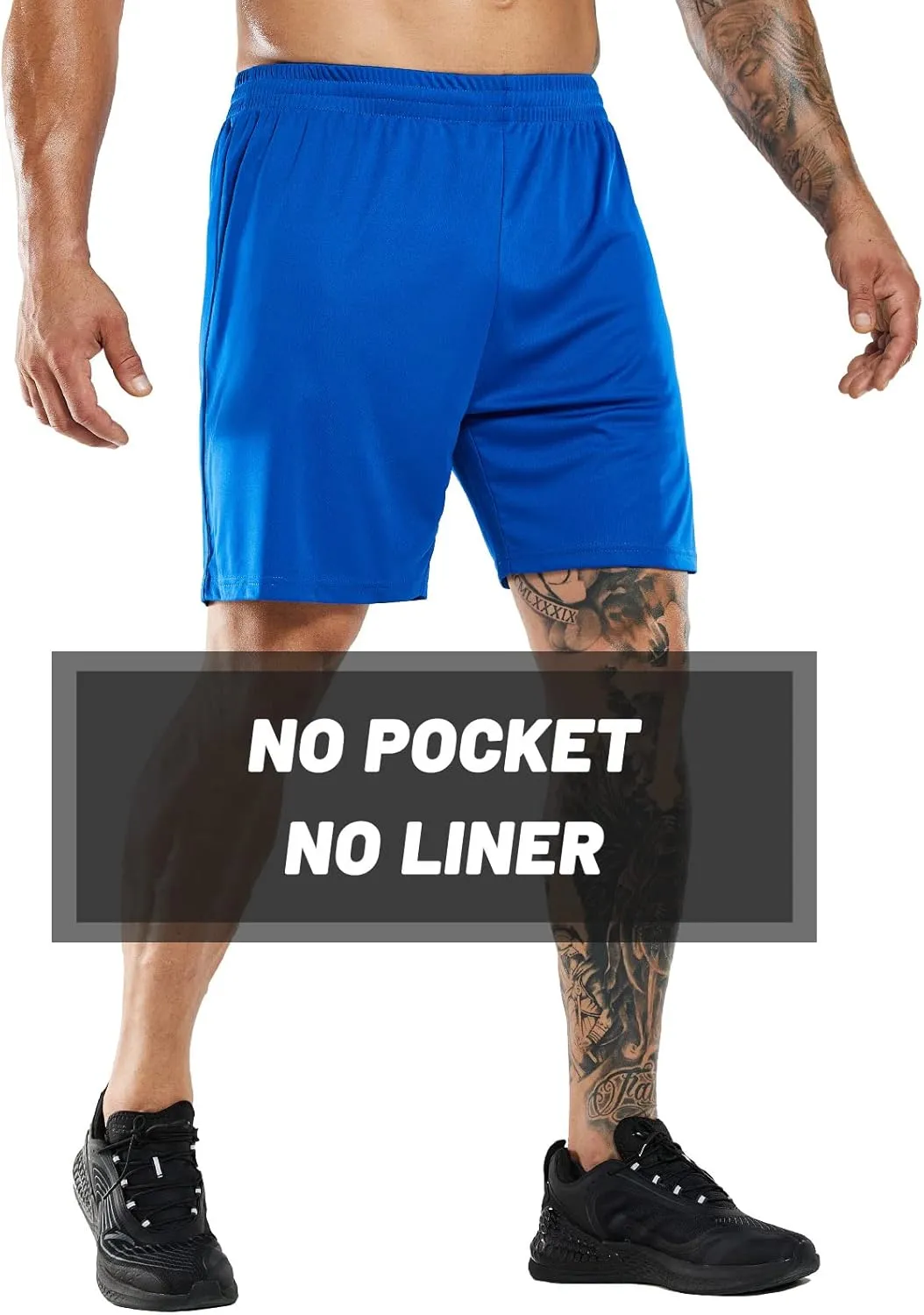 MIER Men's Quick-Dry Athletic/Soccer/Basketball Shorts Without Pockets No Liner Running Workout Training Active Shorts