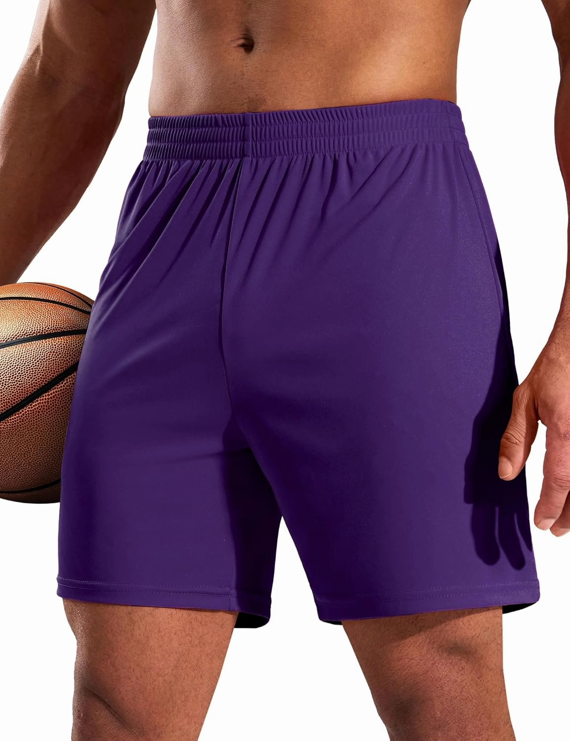 MIER Men's Quick-Dry Athletic/Soccer/Basketball Shorts Without Pockets No Liner Running Workout Training Active Shorts