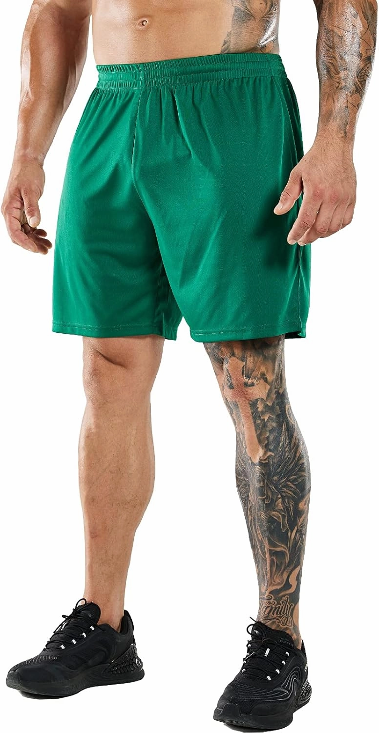 MIER Men's Quick-Dry Athletic/Soccer/Basketball Shorts Without Pockets No Liner Running Workout Training Active Shorts
