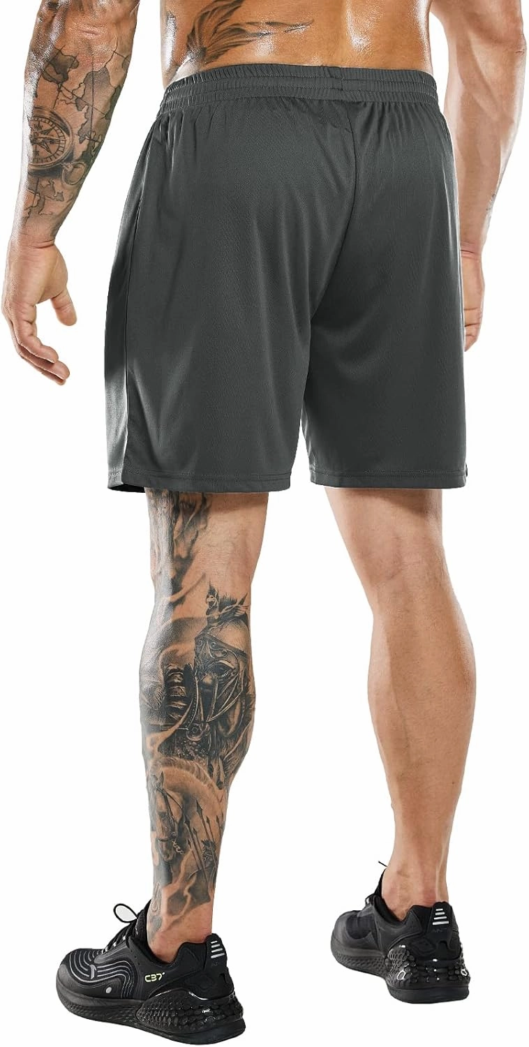MIER Men's Quick-Dry Athletic/Soccer/Basketball Shorts Without Pockets No Liner Running Workout Training Active Shorts
