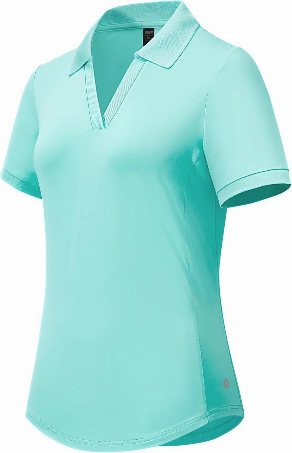 MIER V-Neck Polo Shirts for Women Short Sleeve UPF 50  Sun Protection Golf Tennis Active Stretch Collared Shirt Tops, Dry Fit