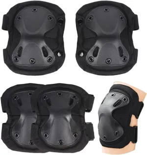 Military Knee Pad Elbow Pad Set Airsoft Knee Elbow Protective Pads Combat Paintball Skate Outdoor Sports Safety Guard Gear