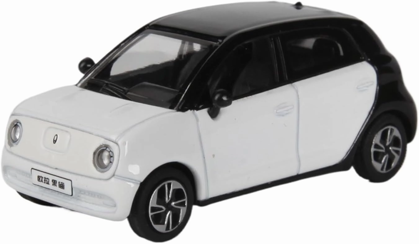 Mini Cars Replica 1/64 for Ola Black Cat Alloy Car Model White Non-Door Opening Vehicle Display Decoration Race Car Birthday Party Decorations