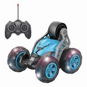 Mini Stunt Car Toy 360-Degree Spins Remote Control and Flips Full-Function RC Car with Colorful Lights - Four-Way Control