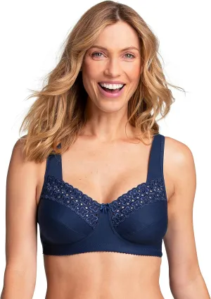 Miss Mary - Broderie Anglaise, Non Wired Bras for Women, Everyday Bras, Comfortable Cotton, Supportive with Full Coverage