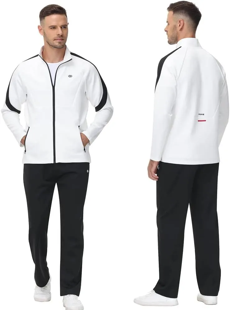 MoFiz Men's Tracksuits Set Long Sleeve Causal Full Zip Running Sports Sweatsuit For Men 2 Piece Outfits