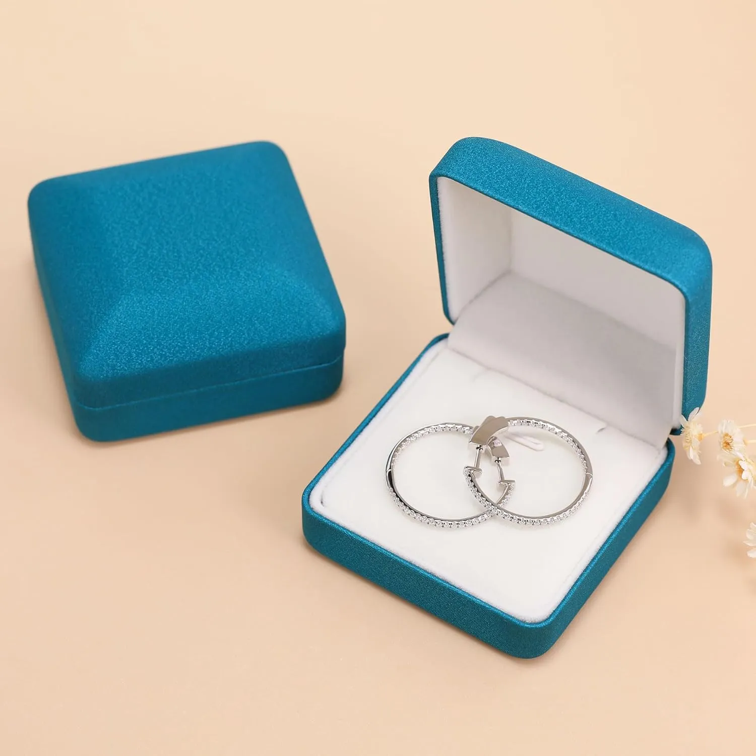 Moissanite Hoop Earrings for Women S925 Sterling Silver D Color VVS1 Round Cut Moissanite Inside Out Round Loops Hypoallergenic Large Huggie Hoop Earrings