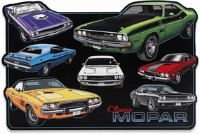 Mopar Collage Metal Sign - Large Classic Mopar Sign for Garage or Man Cave