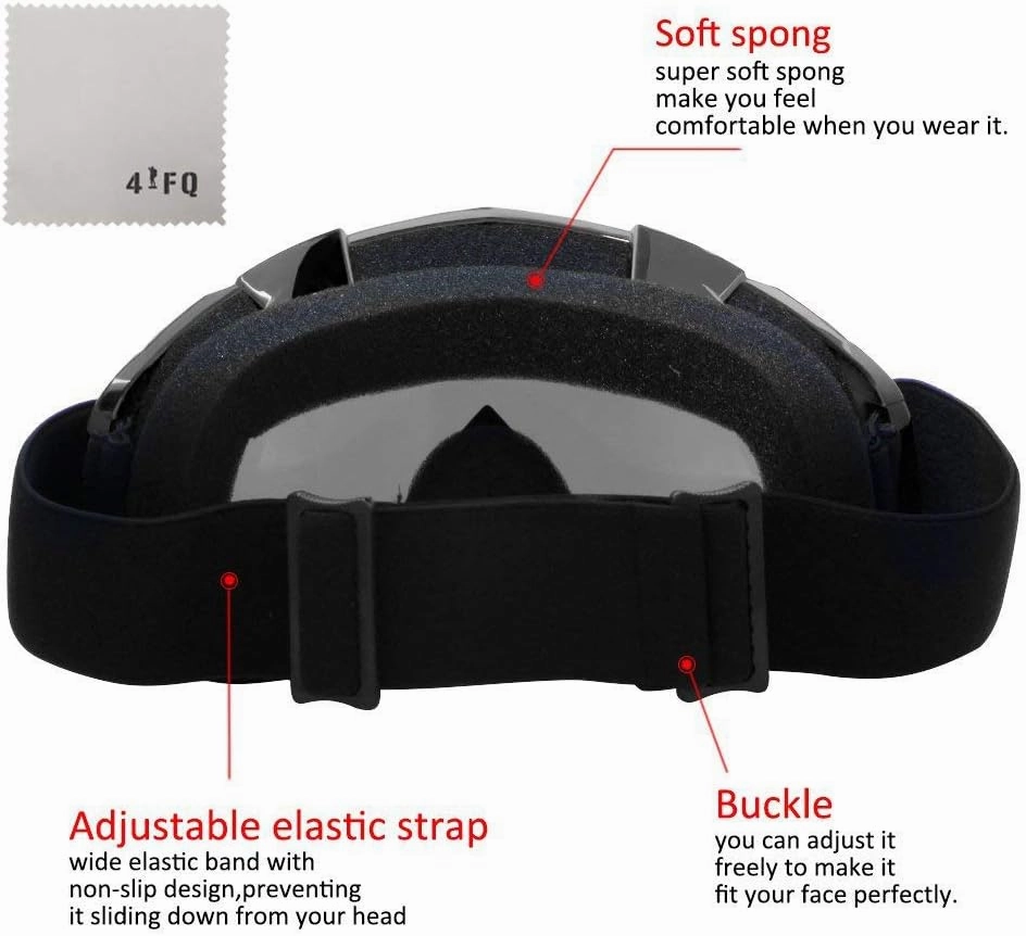 Motorcycle Goggles Dirt Bike Goggles Anti UV Safety Goggles Anti Scratch Motocross Goggles Dustproof Motorcycle Glasses Motorbike Goggles for Cycling Riding Climbing Skiing-Sliver Lens