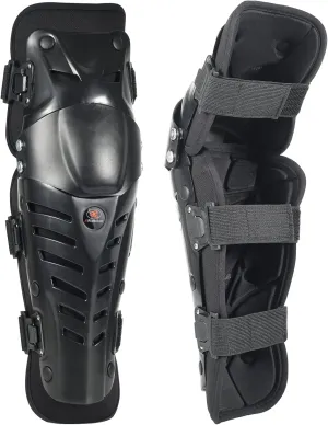 Movable Knee Shin Guard Pads 3 Sections Adjustable Breathable Knee Pads Protector Armor for Motorcycle Cycling Racing Long Leg Sleeve Gear Crashproof 1 Pair