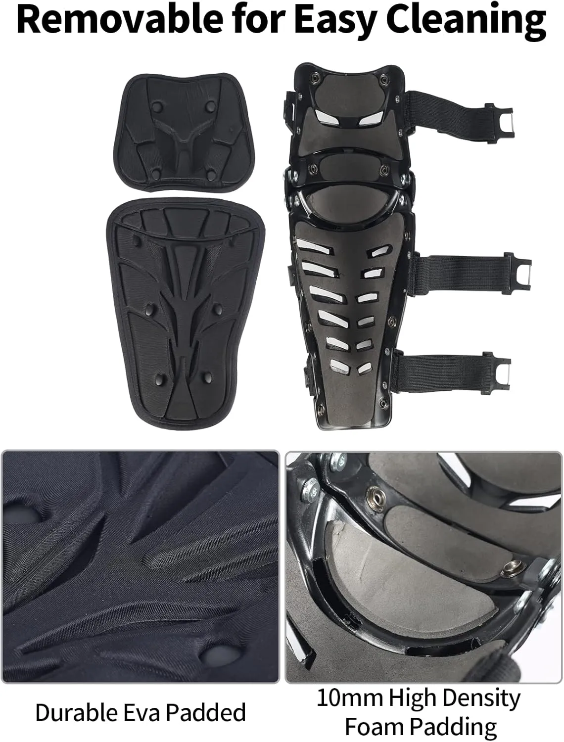 Movable Knee Shin Guard Pads 3 Sections Adjustable Breathable Knee Pads Protector Armor for Motorcycle Cycling Racing Long Leg Sleeve Gear Crashproof 1 Pair