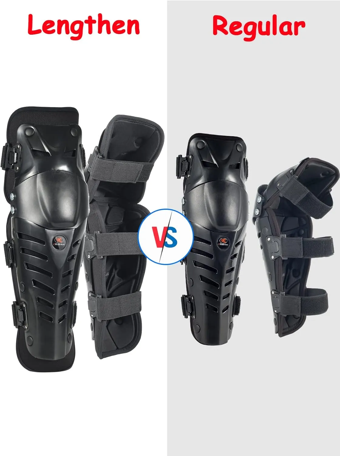 Movable Knee Shin Guard Pads 3 Sections Adjustable Breathable Knee Pads Protector Armor for Motorcycle Cycling Racing Long Leg Sleeve Gear Crashproof 1 Pair