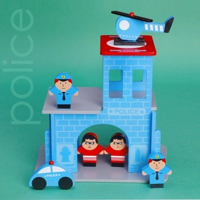 Mr. Ellie Pooh - Wooden set - Police Station (w)