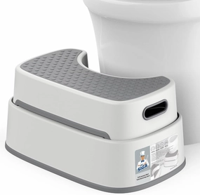 MR.SIGA Toilet Stool Squat Adult, Bathroom Stool Heavy Duty, Anti Slip Toilet Step for Bathroom, Toddler Step Stool for Kids