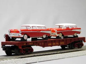 MTH RAILKING Union Pacific Flat CAR W/Chevy Nomad 30-76874