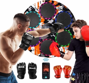 Music Boxing Machine,Boxing Machine Wall Mounted for Adults and Kids Music Punching Machine,Smart Bluetooth Boxing Equipment with Gloves for Equipment Home Indoor Gym