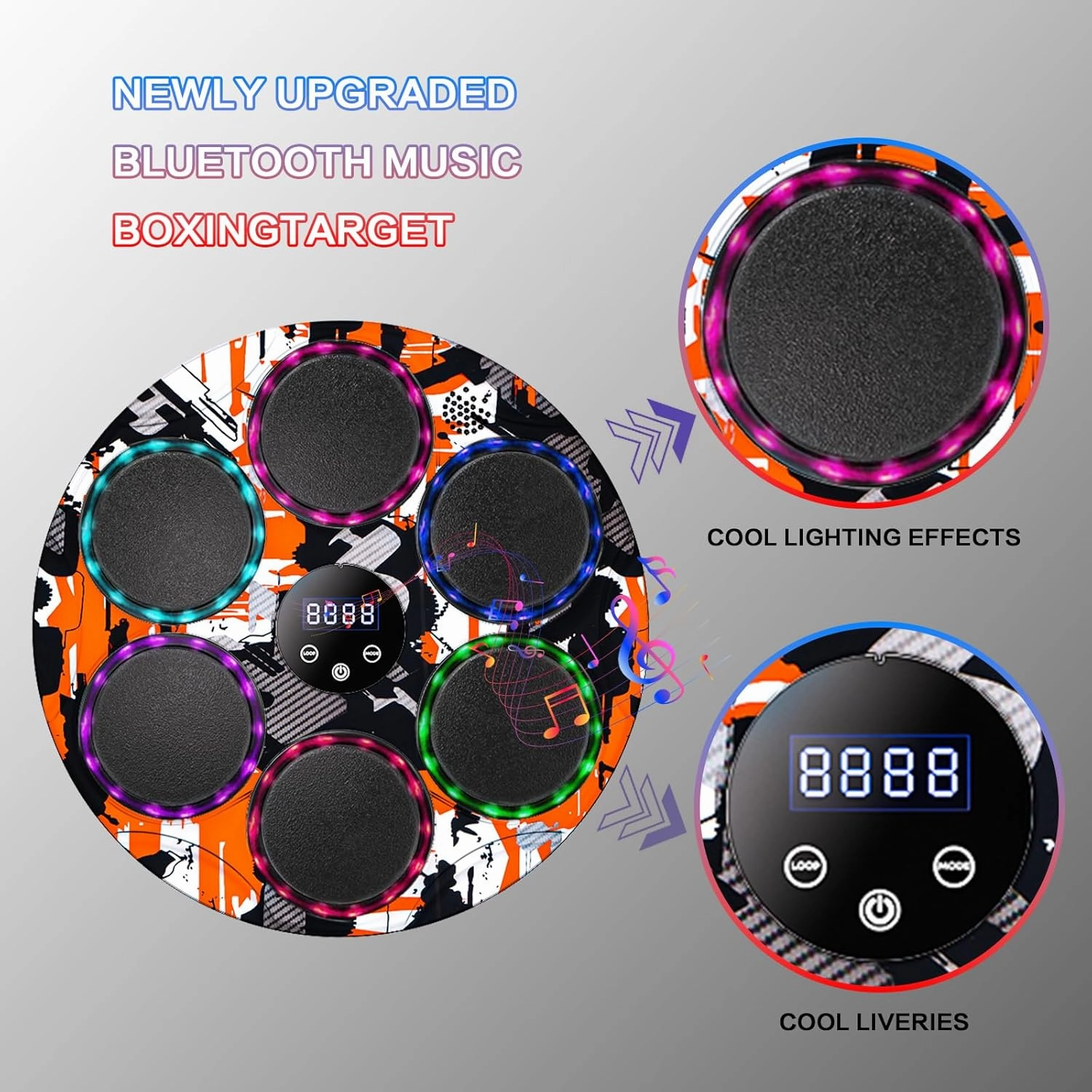 Music Boxing Machine,Boxing Machine Wall Mounted for Adults and Kids Music Punching Machine,Smart Bluetooth Boxing Equipment with Gloves for Equipment Home Indoor Gym