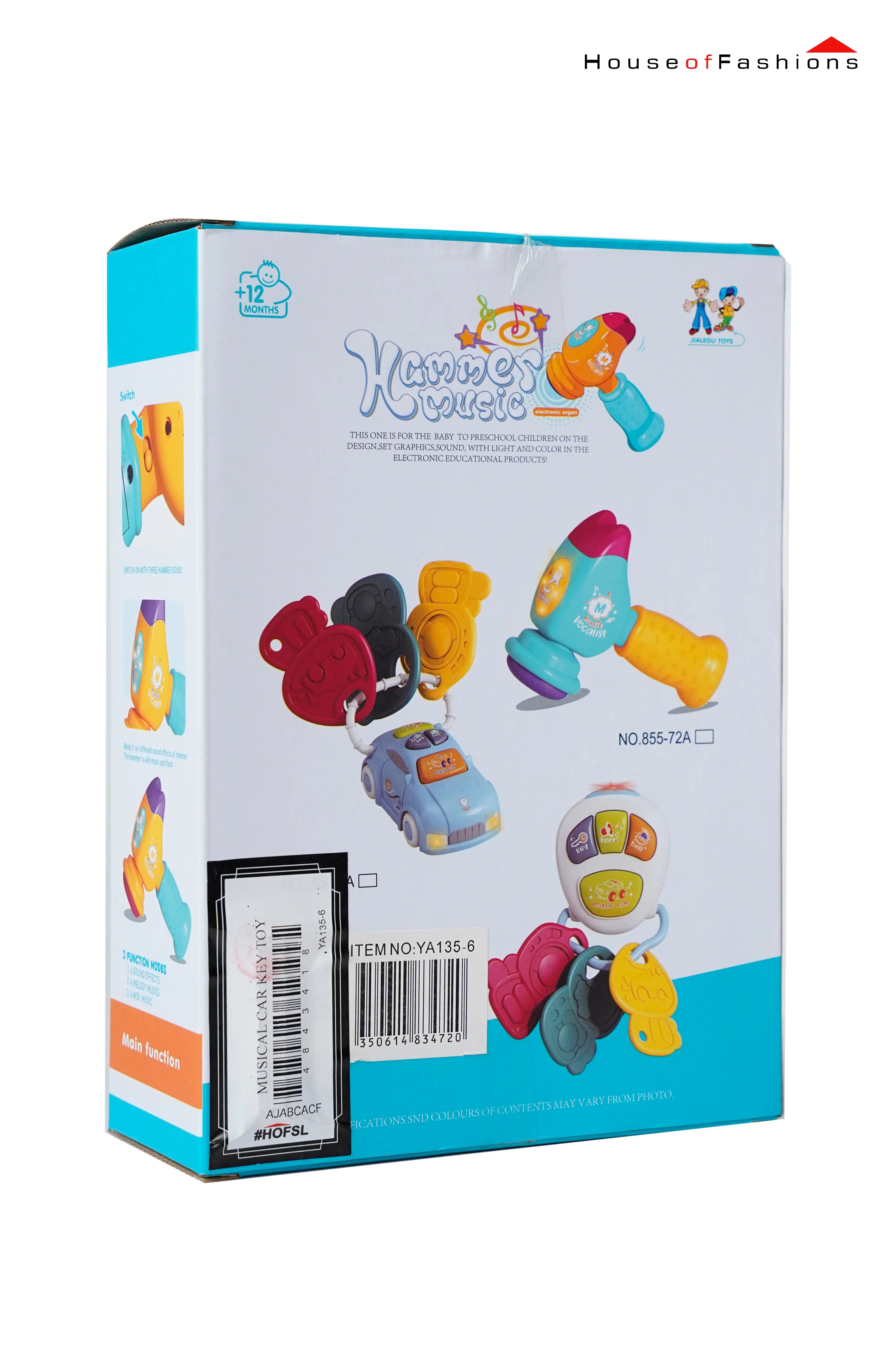 Musical Car Medal Toy Set for Kids – 4 Pieces with Colorful Keys, Lights & Sound (Multi-Color)