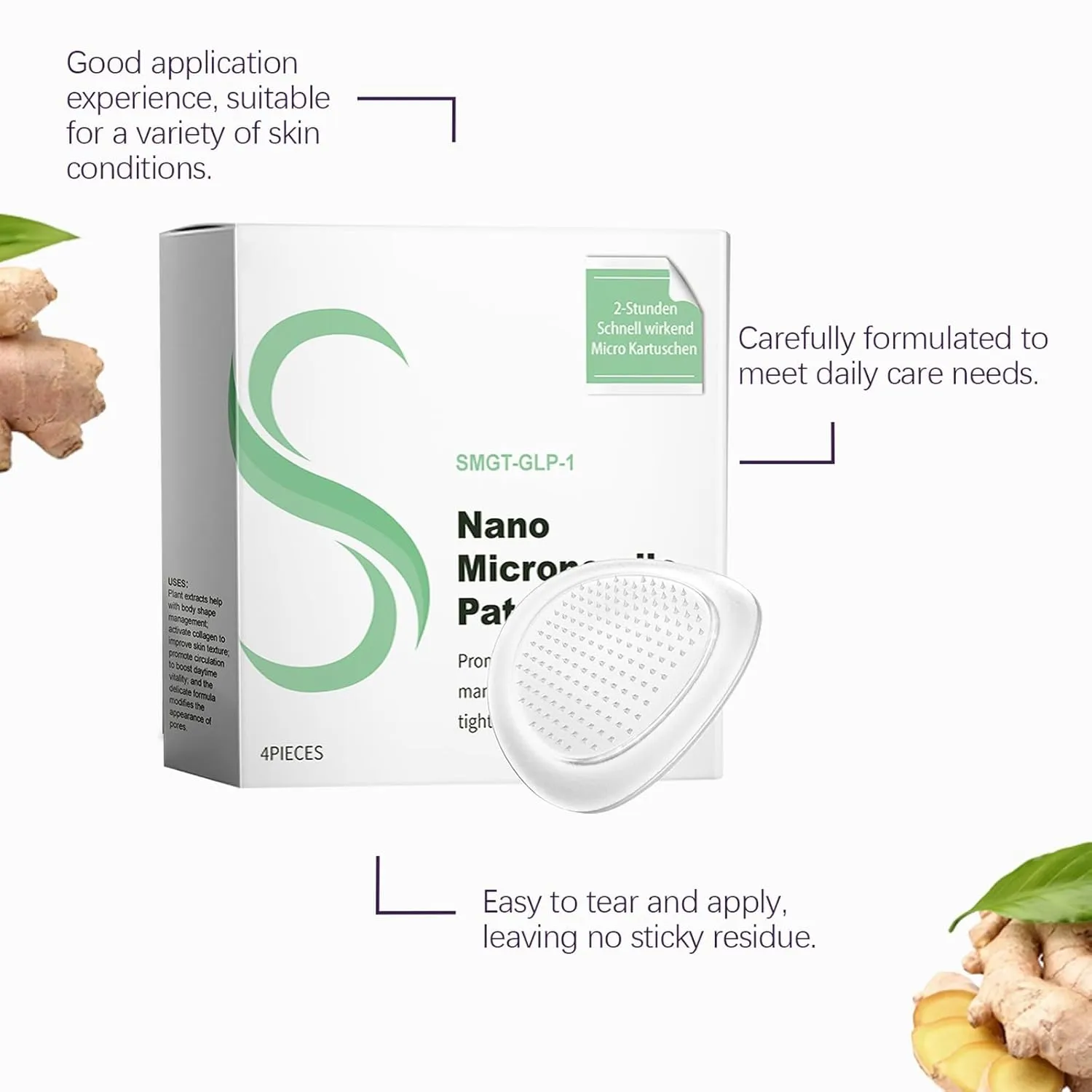 Nano Patch, Firming Skin and Body Shaping Care Patch, Natural Ingredients, Mild, Safe & Effective Body Care Pat-ch (3 boxes)